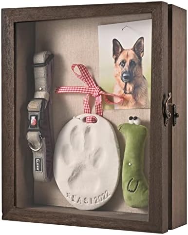 Скоростна Сенки за Паметника на домашни любимци Gognlvn с Набор от Пръстови Глинени Лапи, Орнаменти във формата на Дървена Рамка за снимки на Кучета като Подарък за сп?