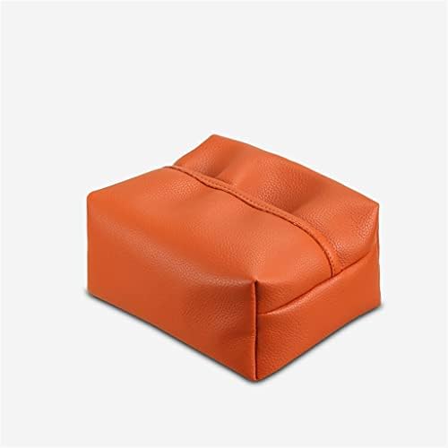 Стилна Нишевая Дизайнерски Оранжева кутия за салфетки от мека кожа, чанта за салфетки за дома, хол (оранжев цвят, размер: 15