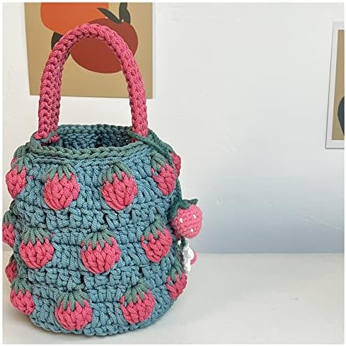 XBWEI Клубничная чанта-кофа с ръчно плетени със собствените си ръце от вълна за начинаещи (Цвят: D, размер: 1)
