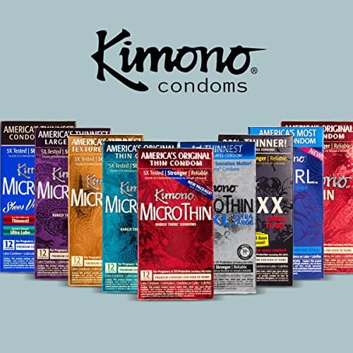 Тънки презервативи Kimono I Плътно I Тествани в 5 пъти по-здрава, по-надеждни I 20% по-тънки обикновени презервативи, произведени