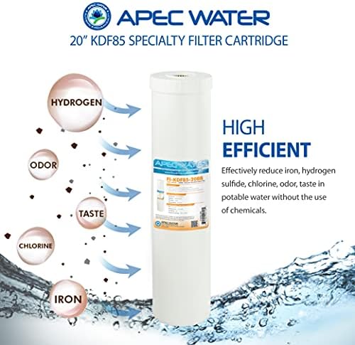 Заменяеми Филтър за вода APEC Water Systems FI-KDF85-20BB американска продукция, възстановителен съдържанието на желязо и сероводород,