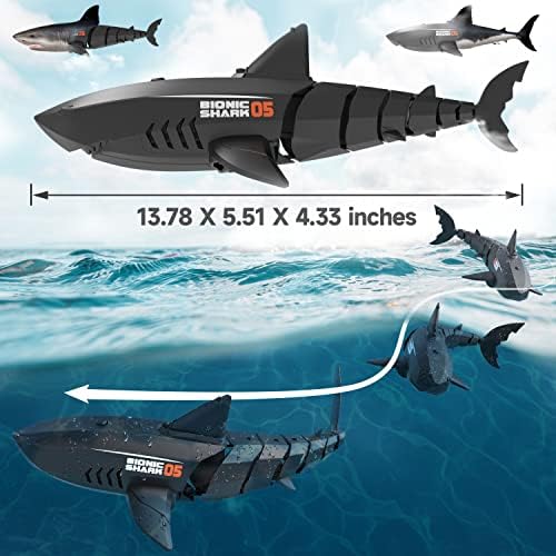 ALPHAREV Играчки-Акула с дистанционно управление за момчета, 3, 4, 5, 6 години A801 Играчки-Акула за деца, Имитация на