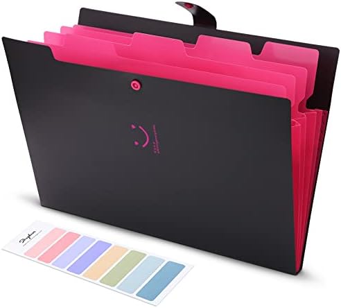 SKYDUE, разширяващо се папките за файлове с цветни етикети, органайзер за папки за документи с формат А4 и А6 в стила на акордеон