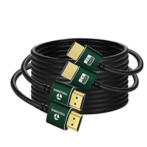 Thsucords Тънък кабел HDMI-HDMI дължина 1 метър от 2 опаковки, изключително тънък и гъвкав кабел HDMI Поддържа висока скорост на 4K