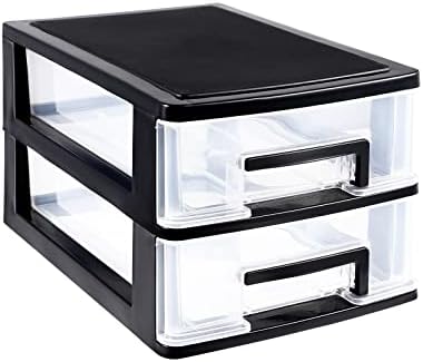 Преносим двуслойни пластмасов шкаф с чекмедже, преносим шкаф-органайзер за съхранение, мултифункционален прозрачен шкаф за съхранение
