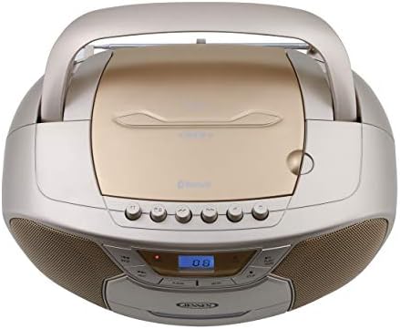 JENSEN CD-590-C CD-590 Преносим стереопроигрыватель cd-дискове и касети с мощност 1 W с AM/FM радио и Bluetooth (Champagne)