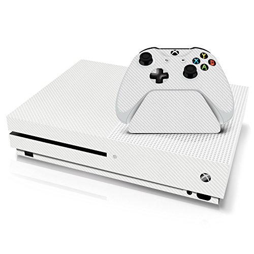 Официално лицензиран обзавеждане за контролер от бял карбон - Комплект стенни конзоли Xbox One S, контролер и влакчета - Истински 3M