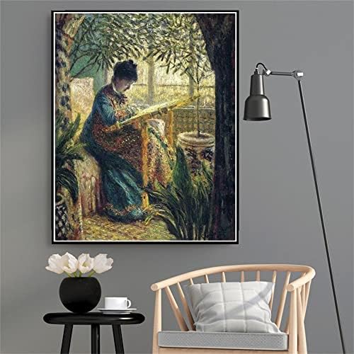 Мадам Моне Вышивающая Картина на Клод Моне САМ Диамантени Комплекти за Рисуване за Възрастни, 5D Пълен Кръг Пробивна Диамантен Комплект за Рисуване, Изкуство Броде?