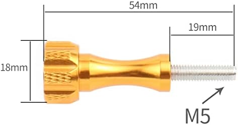 FEICHAO 2 елемента M5 * 18 Дълъг Винт 54 мм, с дръжка за палеца за Екшън камери (златен)