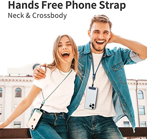 Регулируема найлонов ремък ekax с щипка от изкуствена кожа, Универсален ремък за мобилен телефон, за окачване на врата и рамото си, за повечето калъфи за смартфони, кл