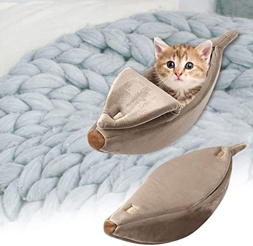 convinced8 Скъпа Къща-легло за котка-Банан, Легло за малко Кученце е във формата На Банан, Топла Пещера легло-Гнездо, Мека Дишаща легло за