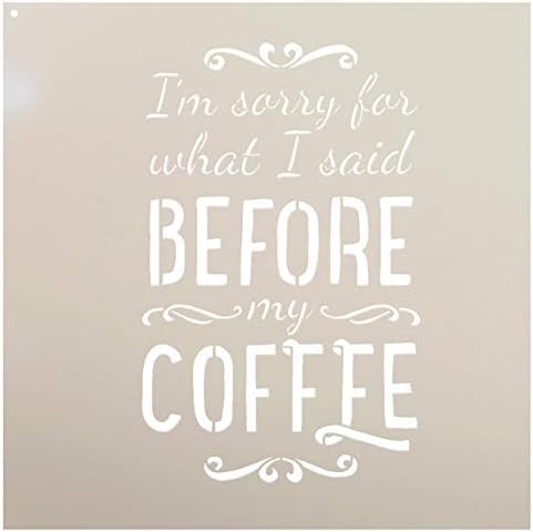 Шаблони I ' m Sorry от StudioR12 | Vintage Coffee Word Art - Малко за многократна употреба шаблон от mylar с размери 6 х 6 инча
