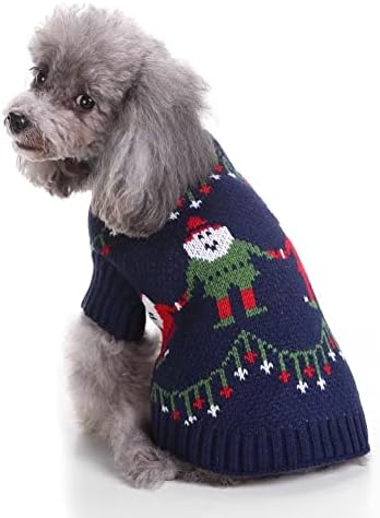 Коледен Пуловер със Снежен Човек за Малки Кучета Котки от Памук, Ръчно изработени, Тканая Риза за малки Кученца, Топли