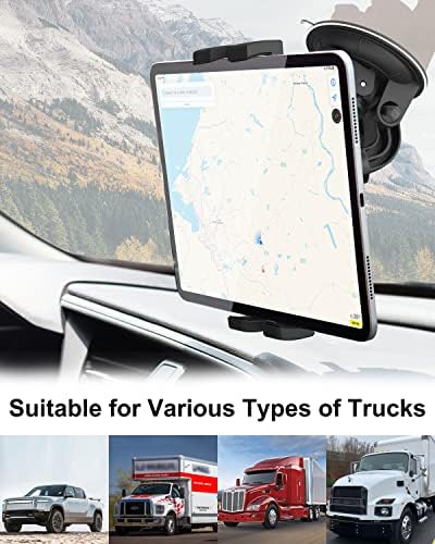 Закопчалка за таблет Aozcu Truck, държач за документи в солидна присоске за полуремаркета/пикап/търговски превозни средства, идеален за iPad Pro Air Mini, Galaxy Tabs Fold и други устр?