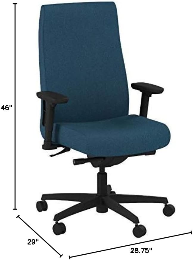 Работно стол HON Approve със средна облегалка - меко компютърен стол за офис бюрото, Glacier (HLWU)
