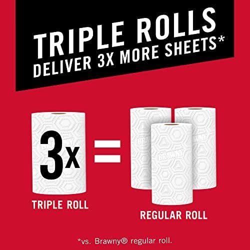 Хартиени кърпи Brawny® Pick-A-Size®, 12 Тройни ролки = 36 Обикновен рулонам