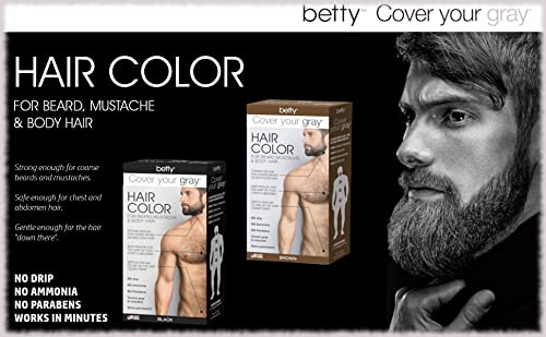 Бети Cover Your Grey Мъжки цвят на косата за оформяне на Брада, Мустаци и Косми по Тялото - Тъмно кафяво