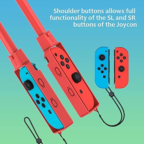 Играчка Стика за голф, за контролера на Nintendo Switch Joy-Con, Аксесоари за стикове за мини голф с каишка на китката, за да Joy Cons - 2 опаковки (червено и синьо)