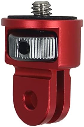 NovelGoal Универсален 360 Отточна тръба на шарнирна връзка 1/4 Винт Конвертор Мини адаптер за монтаж, Съвместими с екшън камерата GoPro 11 10 9 8 7 Eken Insta360 One X X2 X3 R (червено със сив