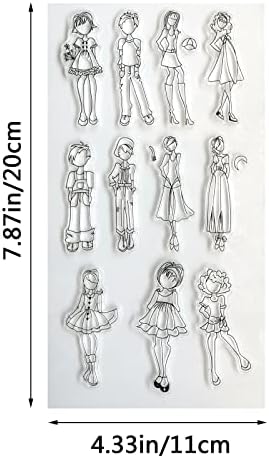 Модни Прозрачни Печати за момичета - за многократна употреба Гумен Печат за направата на Картички, Scrapbooking със собствените си ръце, Украса