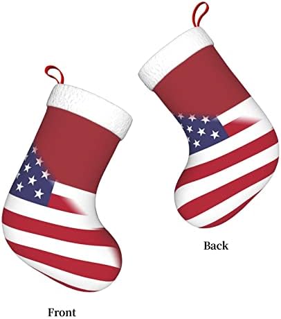 Коледни Чорапи с Флага на сащ TZT и Флага на Латвия, Подаръци за Коледно парти за семейни Празнични украси 18 Инча