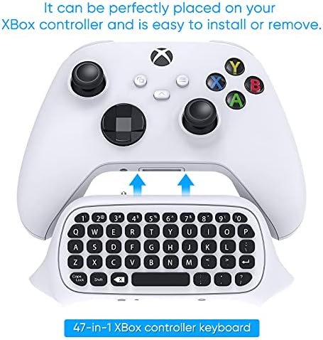 Подобрена клавиатура, контролер за Xbox X Series/Серия S/One/One S, детска клавиатура YUANHOT Mini QWERTY Chatpad с аудиоразъемом 3,5
