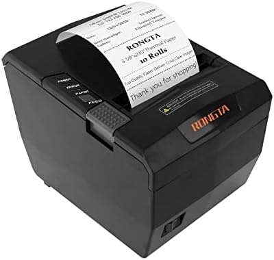 POS принтер Rongta, 80 мм, с USB Термопринтер за чекове, Принтер за кухнята на ресторанта с Автоматичен Нож, Поддръжка на Касов