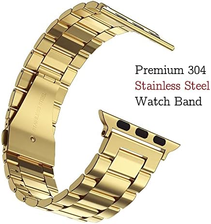 MRYUESG е Предназначен за Apple Watch Band, Каишка за китката за i-Watch серия 8 7 6 5 4 3 2 1 SE, Метална верижка от неръждаема