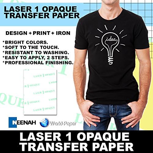 Хартия за лазерен пренасяне за по-тъмна тъкан: Neenah Laser 1 Непрозрачна (11 x 17) 100Pk :)