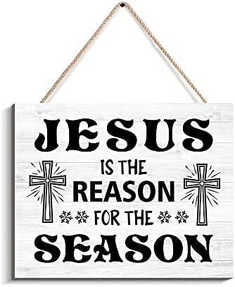 ЦВЯТ на ДОЛИНАТА на ИЗКУСТВОТО Коледен Знак на Исус Знак на Исус е Причината за сезона Знак Дървен Окачен Знак Стенен Декор Коледно