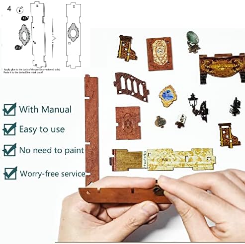 Комплект за книжен Кът, Мини Комплект за Книжен Ъгъл със собствените си ръце, части за рафтове, 3D Дървена Пъзел Декор за Книжен