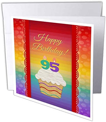 Триизмерна Торта с Брой Свещи, Поздравителна картичка за рождения Ден на 95-Годишна давност, 6 x 6, на Бвп (gc_244845_5)