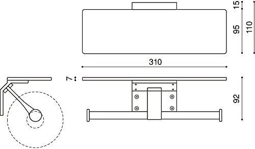 Държач за Тоалетна хартия WEST 35M-N0002-SC, Месинг Agaho, 11,8 фута (35 м), Огледален Сребро