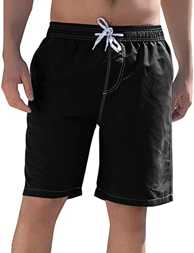 Bmisegm Плажни Шорти Мъжки Плажни Панталони Мъжки Модни Пятиточечные Шорти С Принтом Свободни Ежедневни Плажни Панталони Тъмни Мъжки Къси