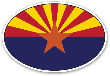 GT Graphics Овалния Флаг на щата Аризона - Vinyl Стикер Водоустойчив Термоаппликация