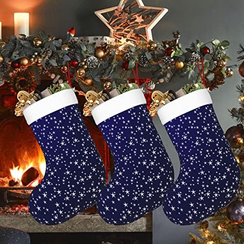 PAVQWEJ 3 Опаковки, Коледни Чорапи, 18Коледни Чорапи, Коледни Човечето Човече, Подарък от Бонбони, Бял Плюшено Чорапи, Коледни Украси, за Семейство, Коледа Камина, малка с
