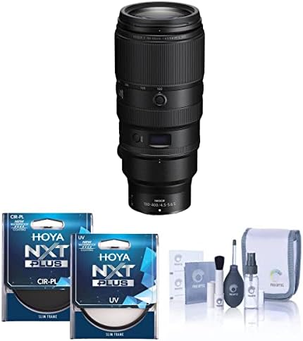 Обектив Nikon NIKKOR Z 100-400 mm f/ 4,5-5,6 VR ' S, пълен комплект с филтър Hoya NXT Plus 77 mm UV + CPL, комплект за почистване