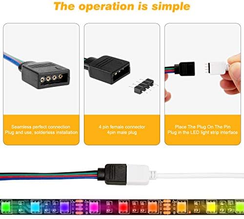 4-Пинов Конектор за led лента 10 мм Конектори удлинительного кабел RGB Включва 26x конектори без запояване, 6X led скок,