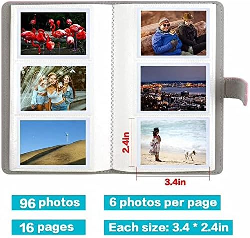 Фотоалбум Epicgadget 96 Mini Pocket Film Изкуствена Кожа за Fujifilm Instax Mini 11 9 8 90 8+ 26 филм за фотоапарат миг печат 7s Polaroid Snap Zip Z2300 PIC-300 Film (цветен вихър)