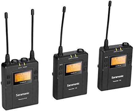 Saramonic UwMic9 96-канален UHF цифрова Безжична Двойна петличная микрофон система, включва в себе си 2 предавателя TX9 Bodypack и преносим