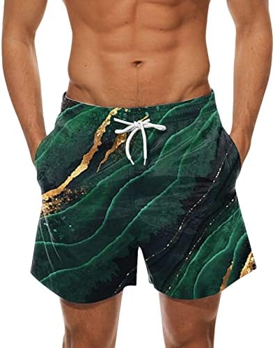 Ozmmyan Спортни къси Панталони за Мъже, Плажни Панталони с Принтом, Панталони За каране на Сърф, Разтеглив Съкратен Хавайски Панталони Дантела,