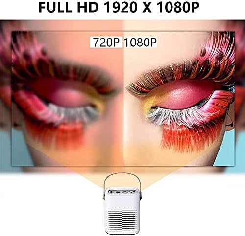 Проектор KXDFDC 1080P, Пълен Мини-Проектор за домашно кино, ET30 4K Viedo в прожектор Преносими led за смартфон (Размер: екранната