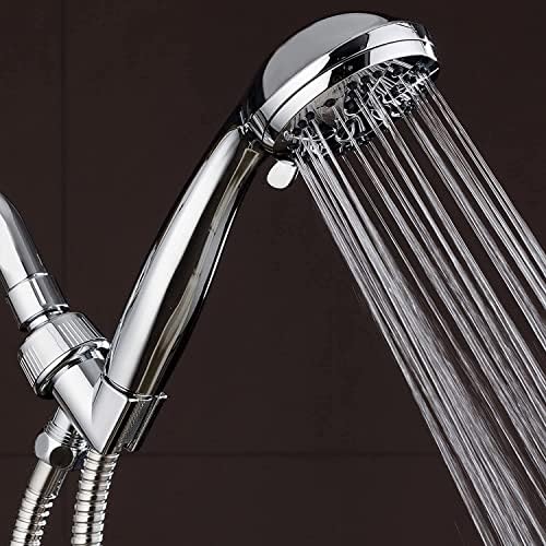 Ръчен душ AquaDance високо налягане с 6 настройки и 3.5 хромирана повърхност с маркуч за максимално удобство в душата! Официално