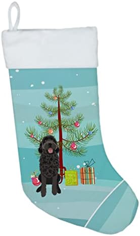 Carolin's Treasures WDK3002CS Doodle Черен 1 Коледен Чорапи, чорапи за окачване на камината, Коледен Сезон, декорация за Партита,