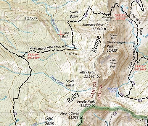 Топографическая карта на дивата природа Рэггедс - Колорадо за туризъм (2019)