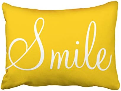 Taysta Декоративни Калъфки за възглавници, Калъфи Smile Sunshine Yellow Декоративни 20x26 инча (51x66 см) Декор Калъфка Калъфка Двустранен