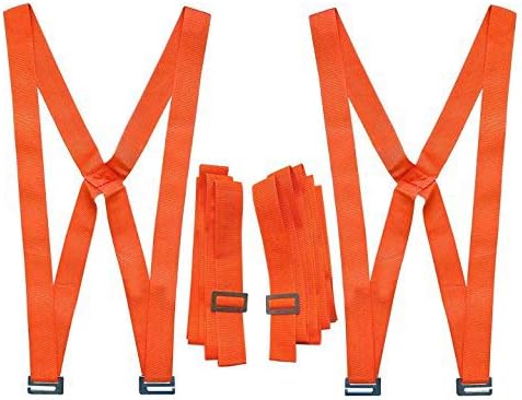 Въртящи се презрамки за сигурност REV (оранжево) Повдигаща система, за 2 души, за носене на тежки товари (до 800 паунда) Мебели, домакински
