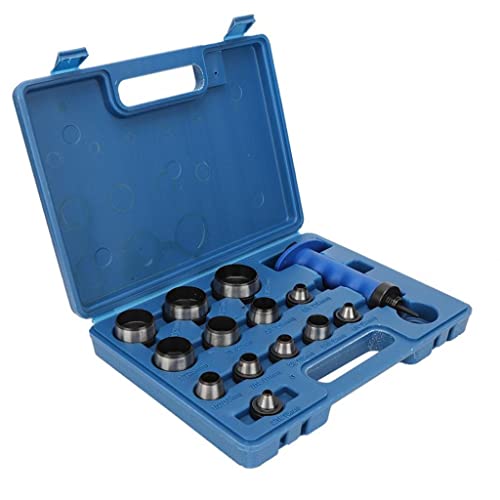 LOUYK 5 мм-35 mm 14 бр. набор от кухи перфораторов САМ Кожена инструмент за пробиване на колан с пластмасова кутия (Цвят: както е показано, размер: един размер)