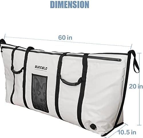 Чанта-хладилник Buffalo Gear с изолация за риба с плоско дъно, 48 см на 60 см 72 инча 80 см, Голяма чанта за Уловена риба,