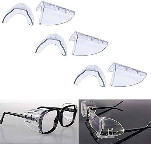 3 Двойки Странични визии за очила, Гъвкави Странични Въздушни щитове за защитни очила, Подходящи за средни и големи размери